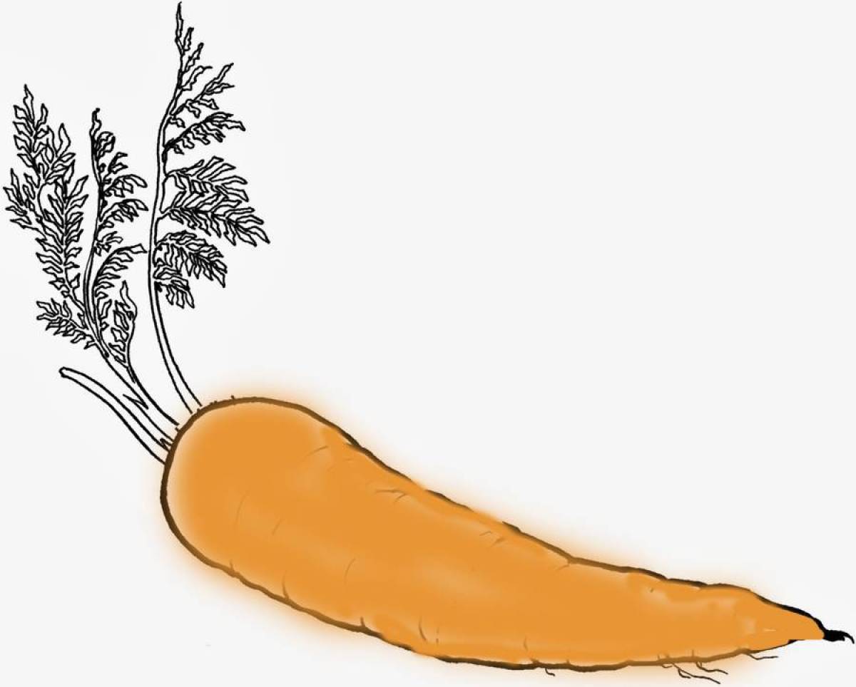 Милая морковь раскраска для детей
