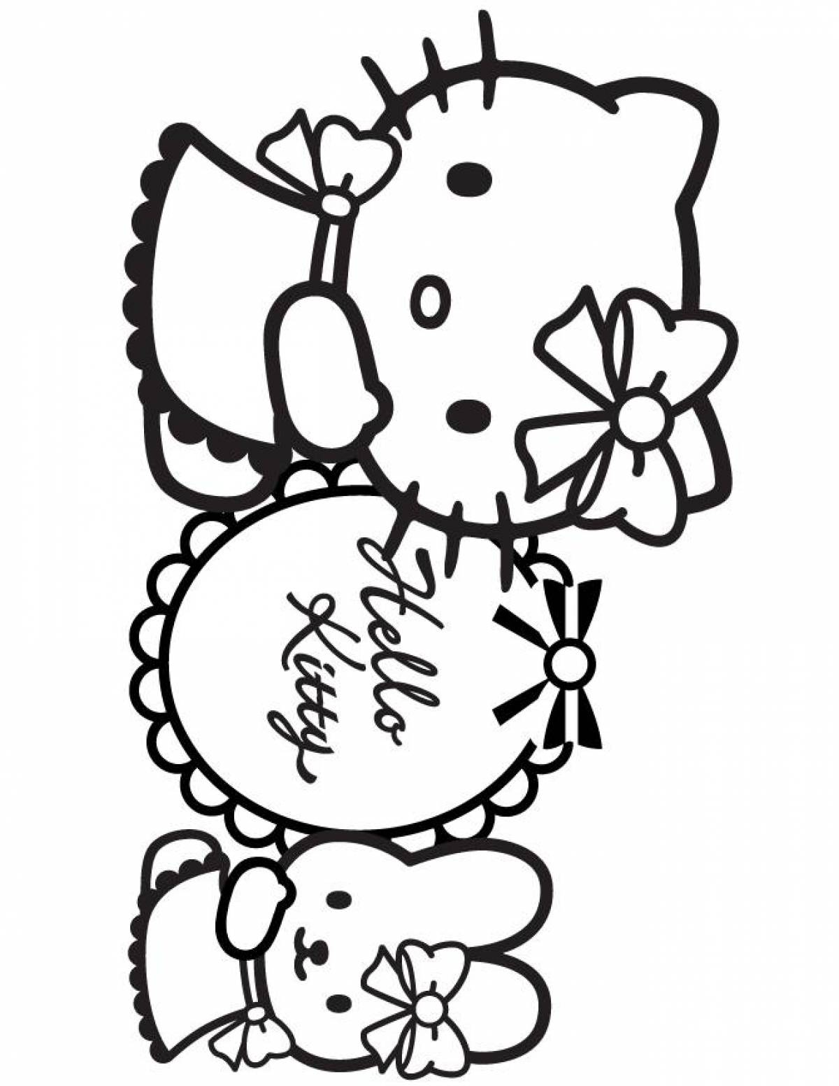 Outstanding hello kitty coloring page