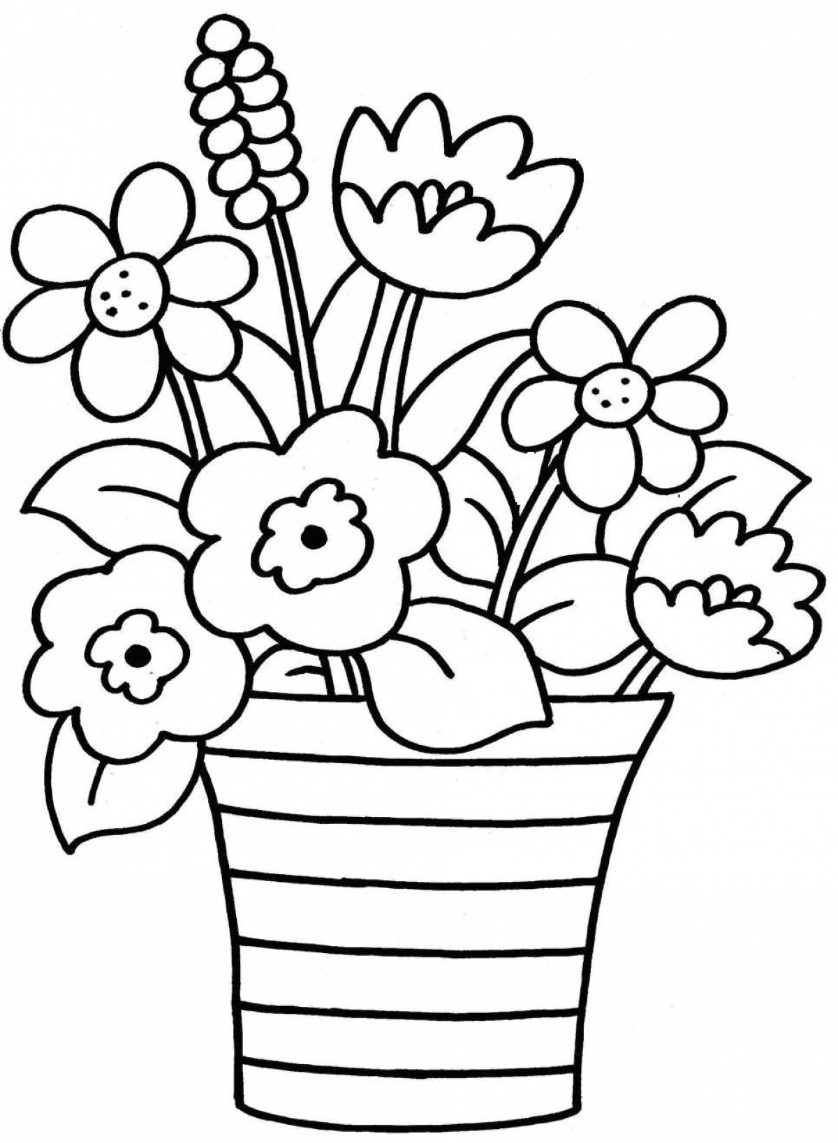 Веселый букет цветов для детей