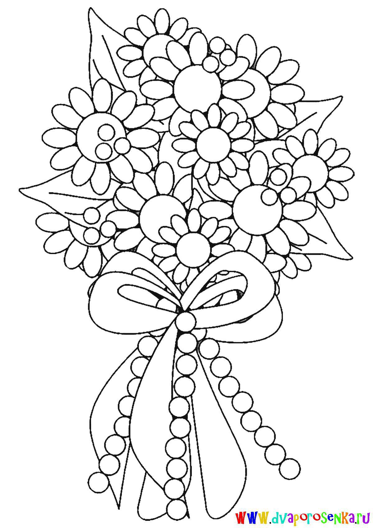 Colored bouquet of flowers for children