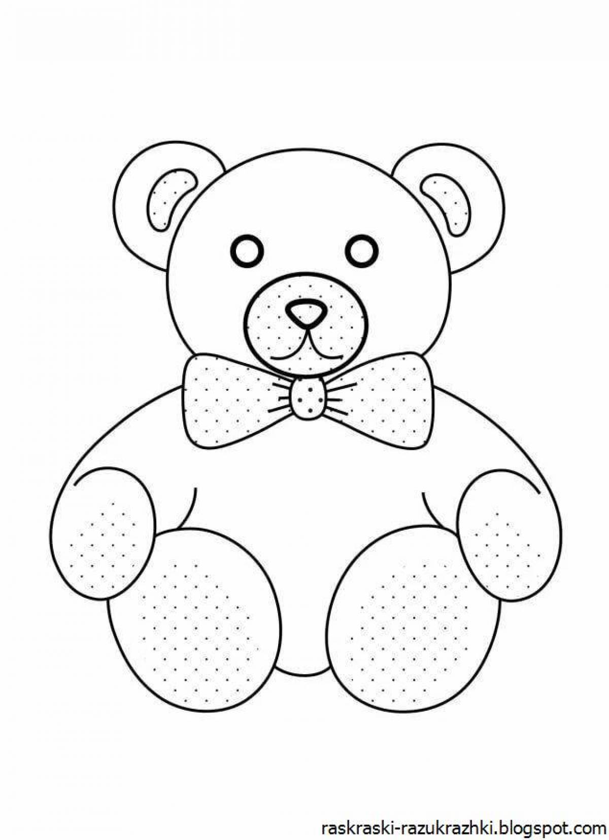 Colorful coloring bear for children 3-4 years old