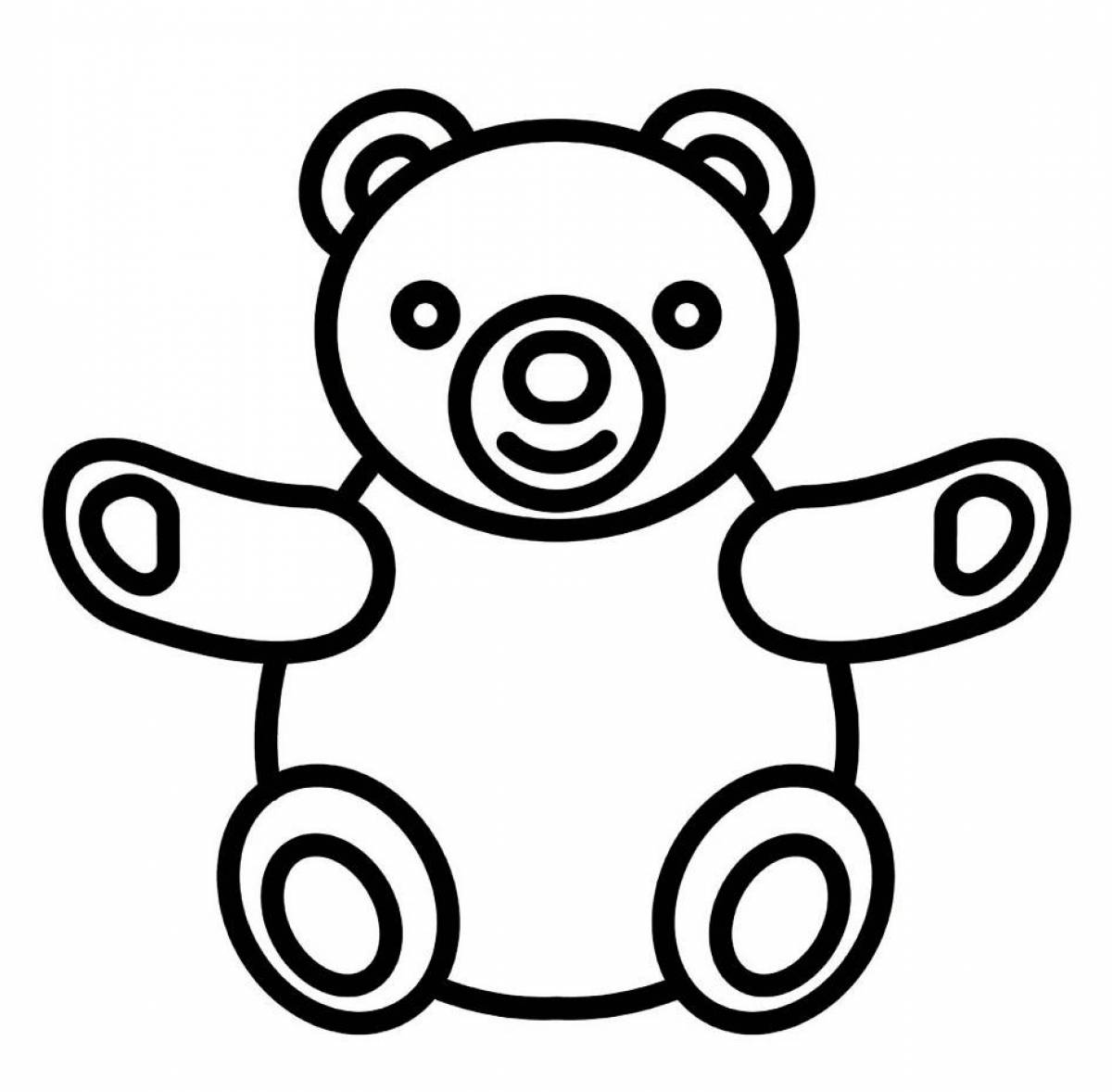 Funny coloring bear for children 3-4 years old