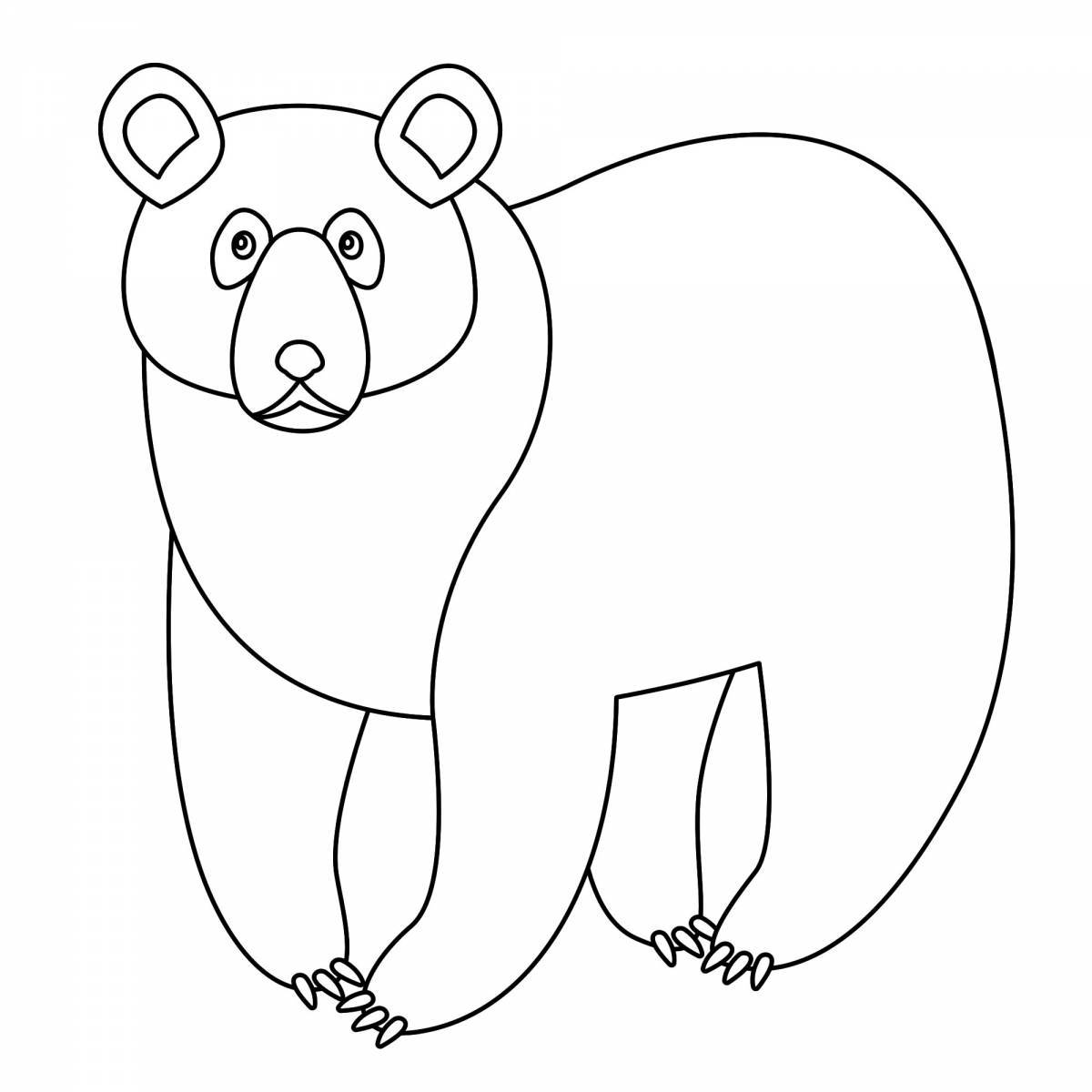 Cute bear coloring book for kids 3-4 years old