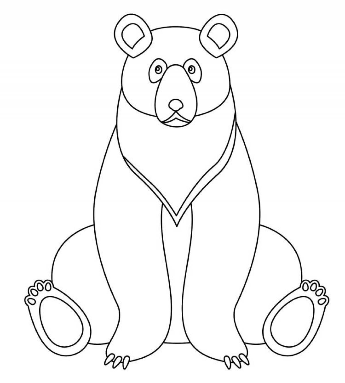 Сумасшедшая раскраска медвежонка для детей 3-4 лет