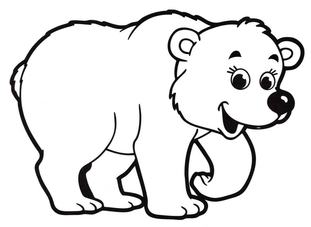 Раскраска взрыв-цвет медведь для детей 3-4 лет