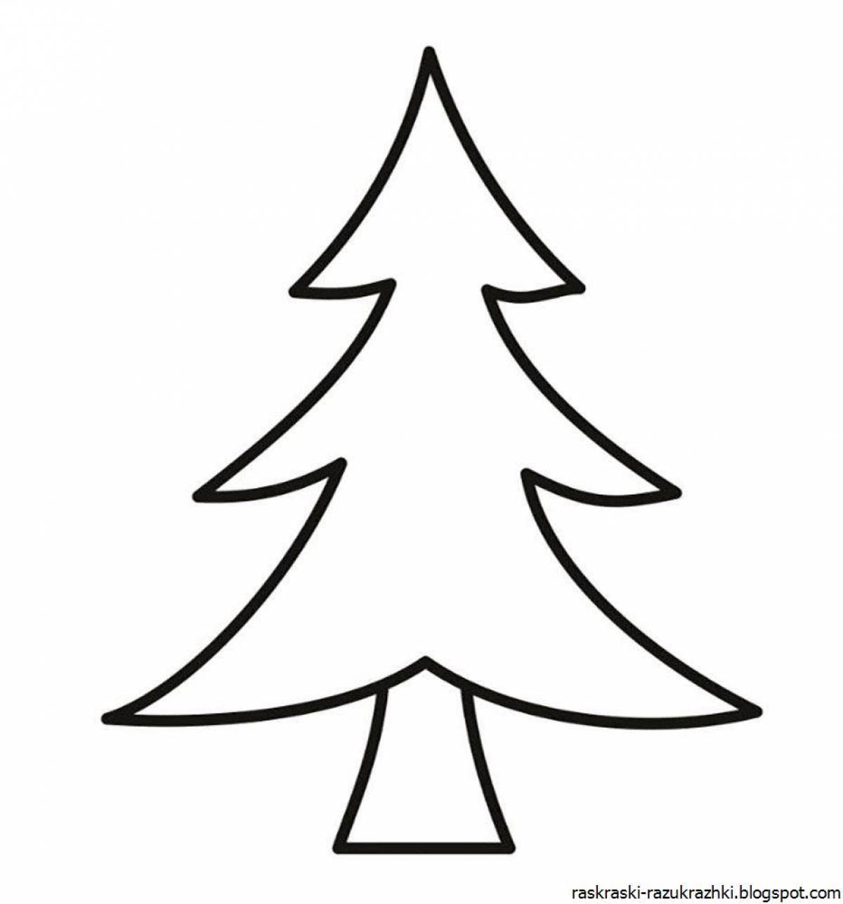Раскраска «веселая рождественская елка» для детей 2-3 лет