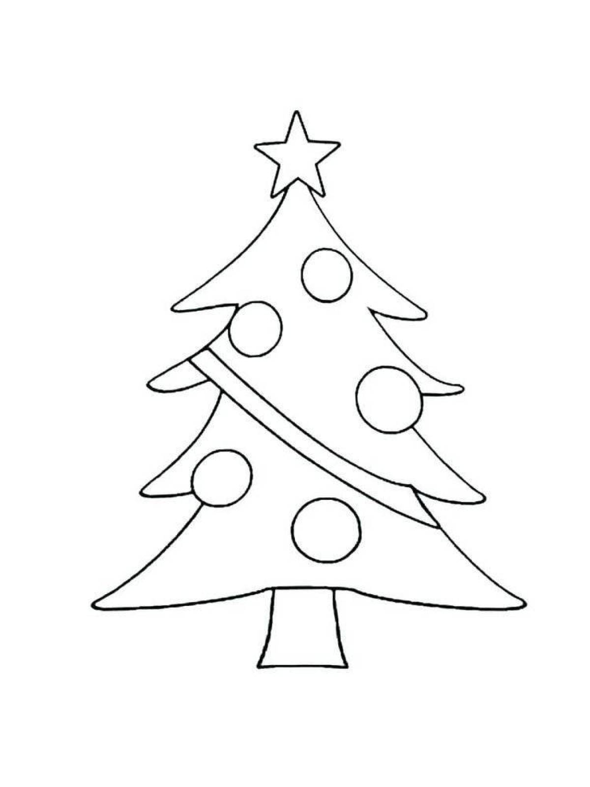 Glitter Christmas tree coloring book for 2-3 year olds