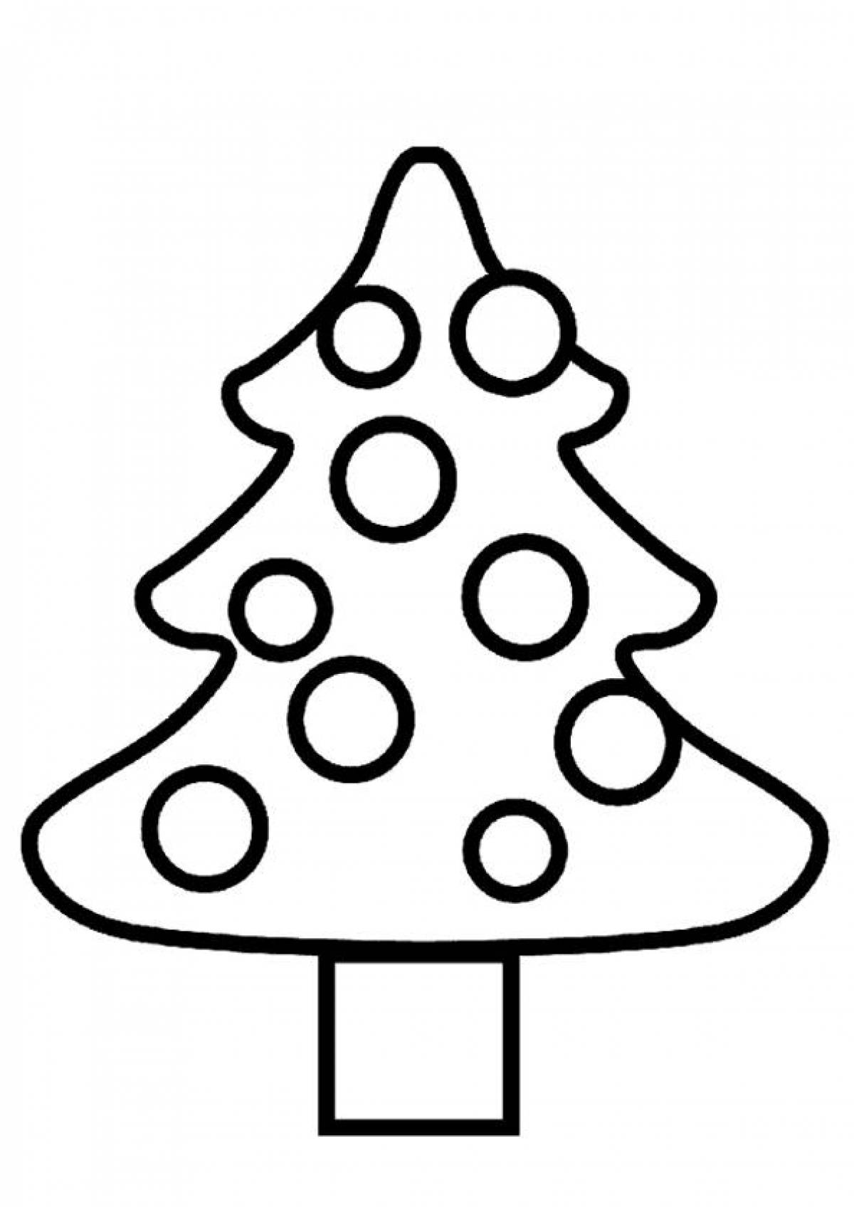 Fancy Christmas tree coloring book for 2-3 year olds