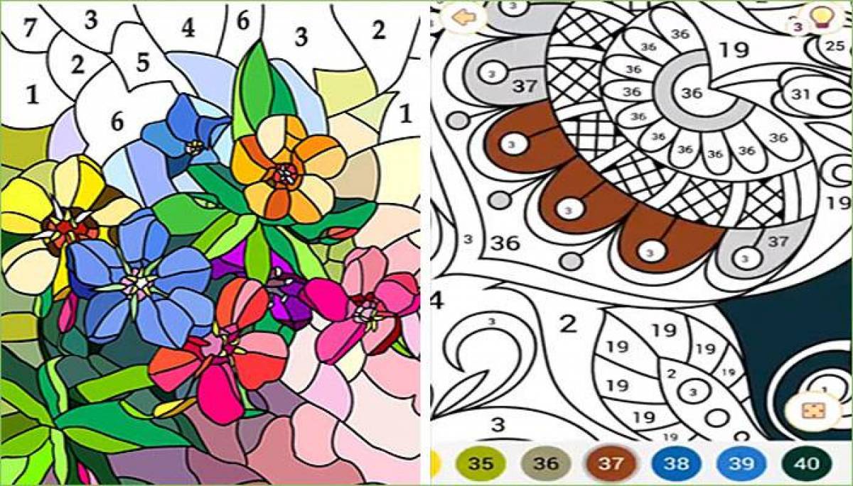 Color by number coloring game offline