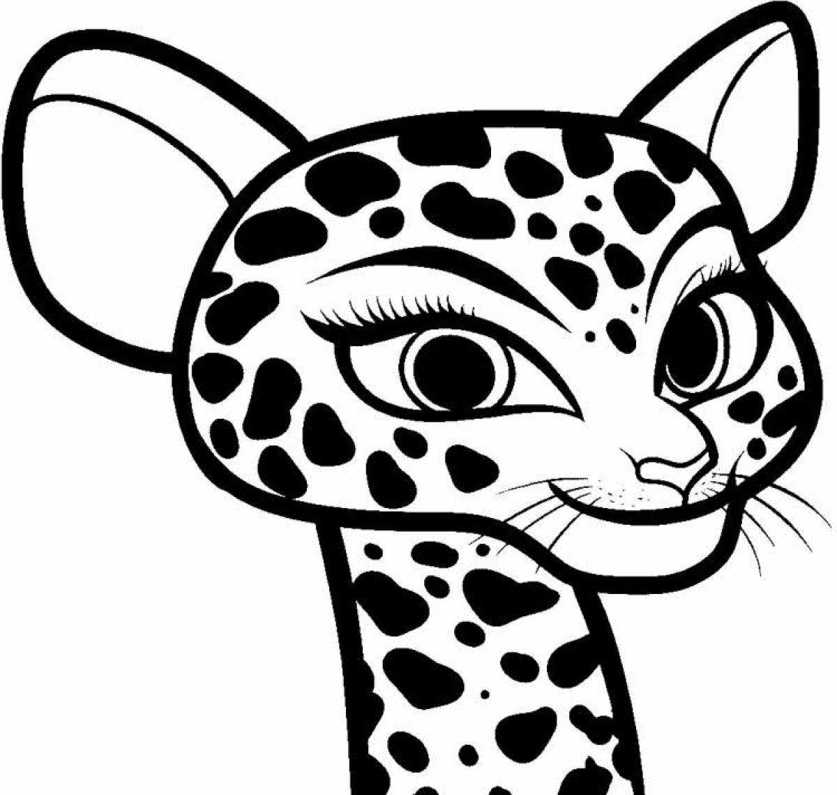 Яркая страница раскраски ягуара