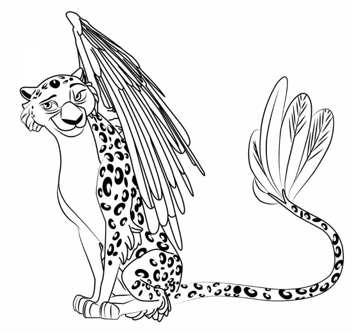 Regal jaguar coloring page