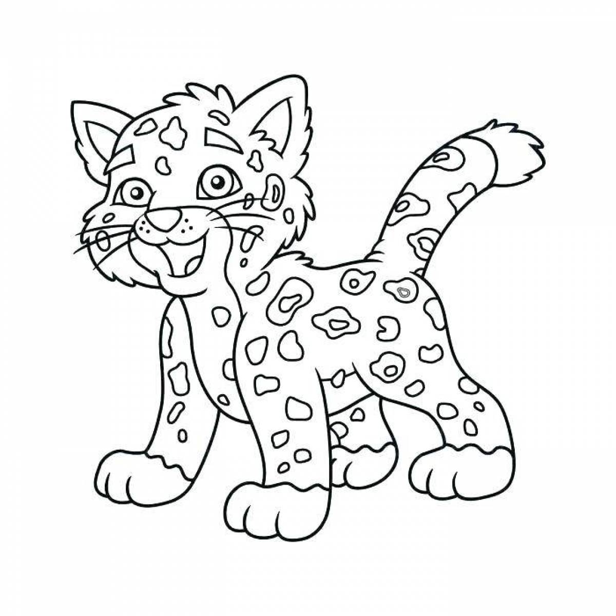 Charming jaguar coloring book