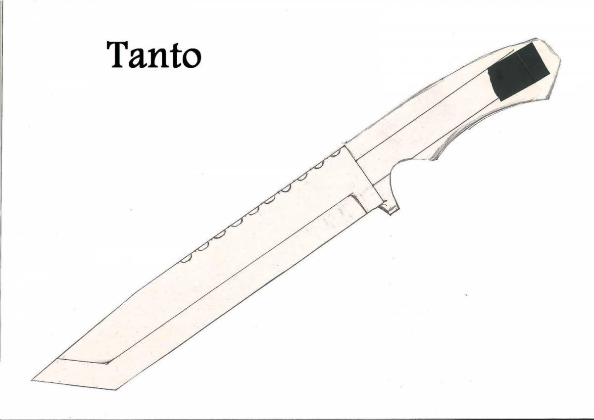 Яркая страница раскраски танто