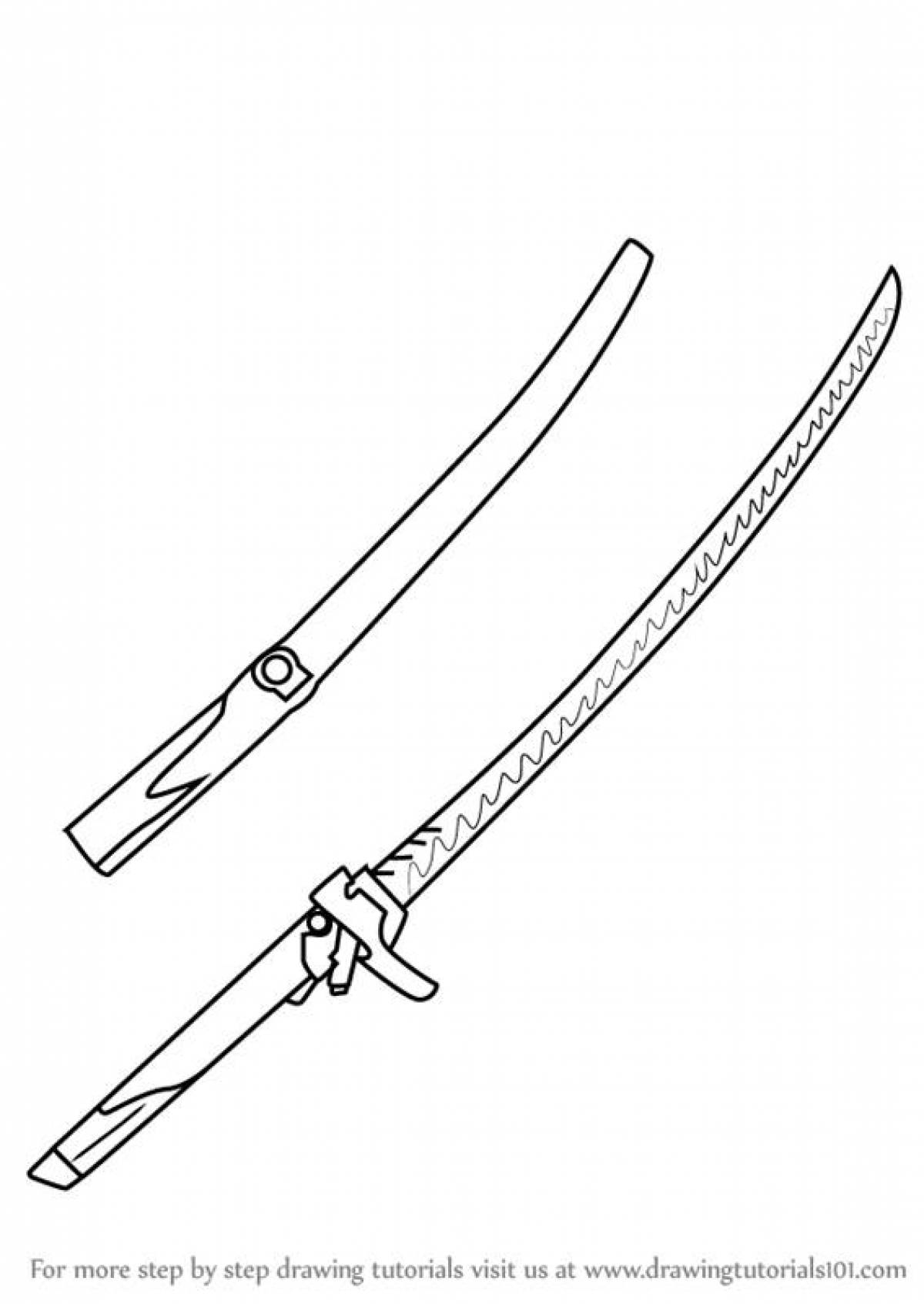 Charming tanto coloring page