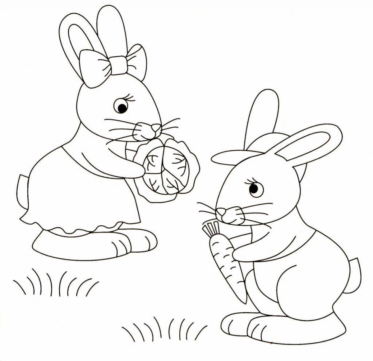 Увлекательная игра-раскраска кролика