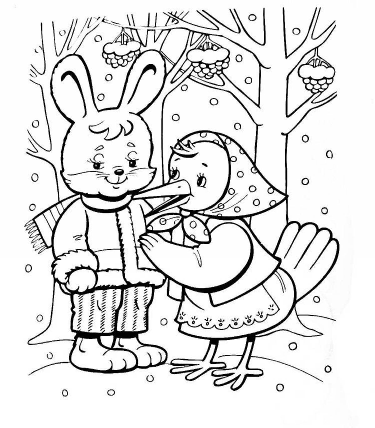 Happy coloring page bunny game