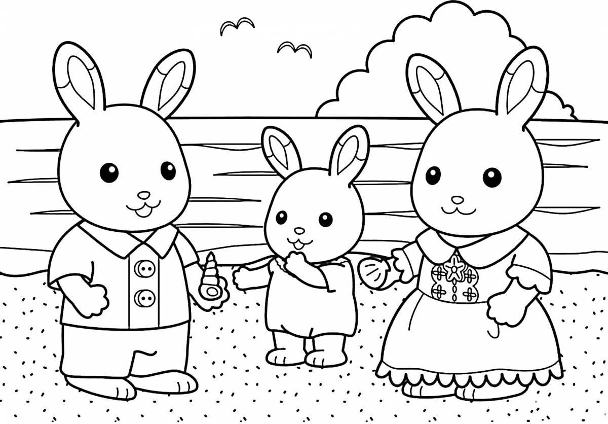 Naughty rabbit coloring book