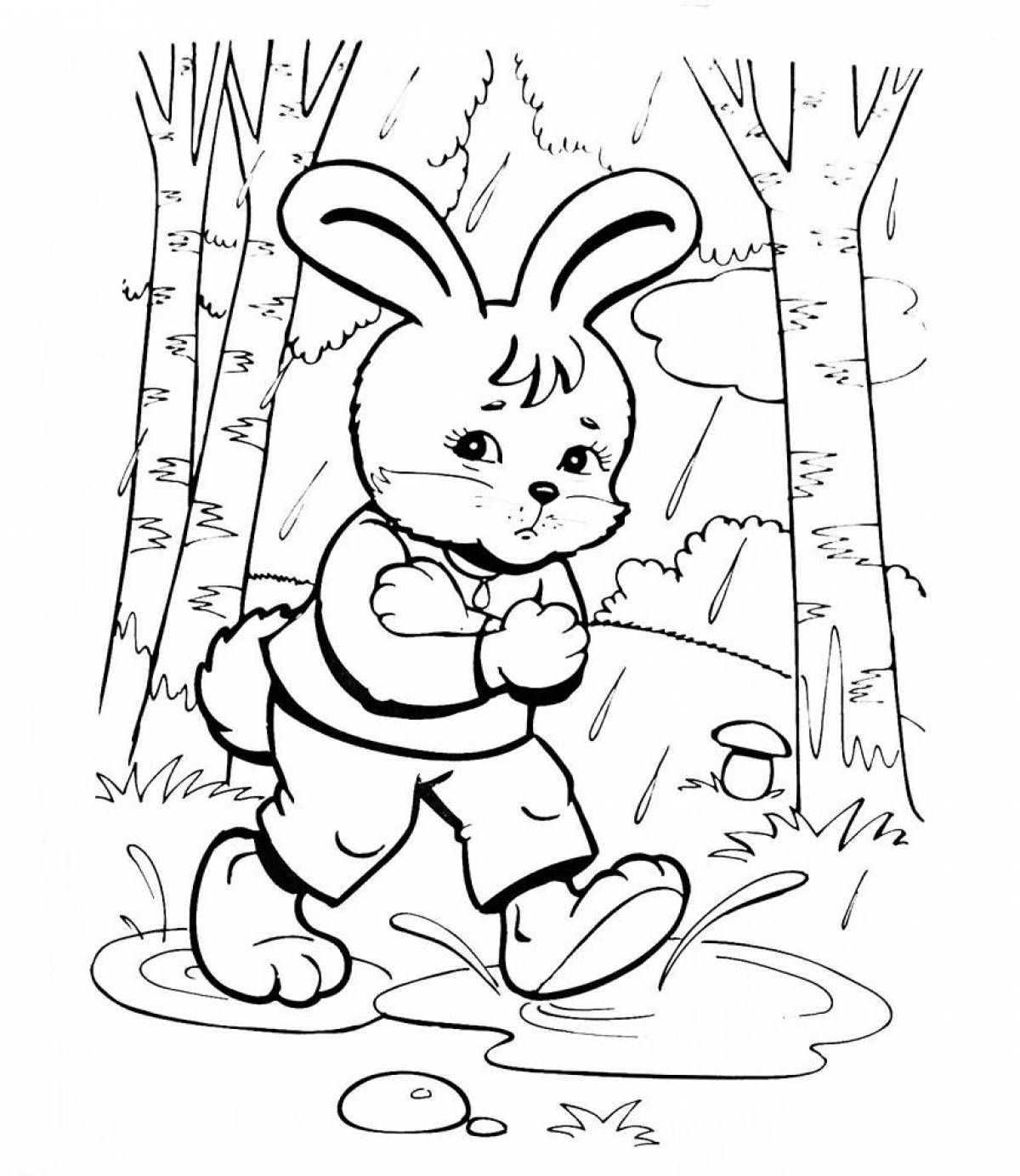 Fancy rabbit coloring page