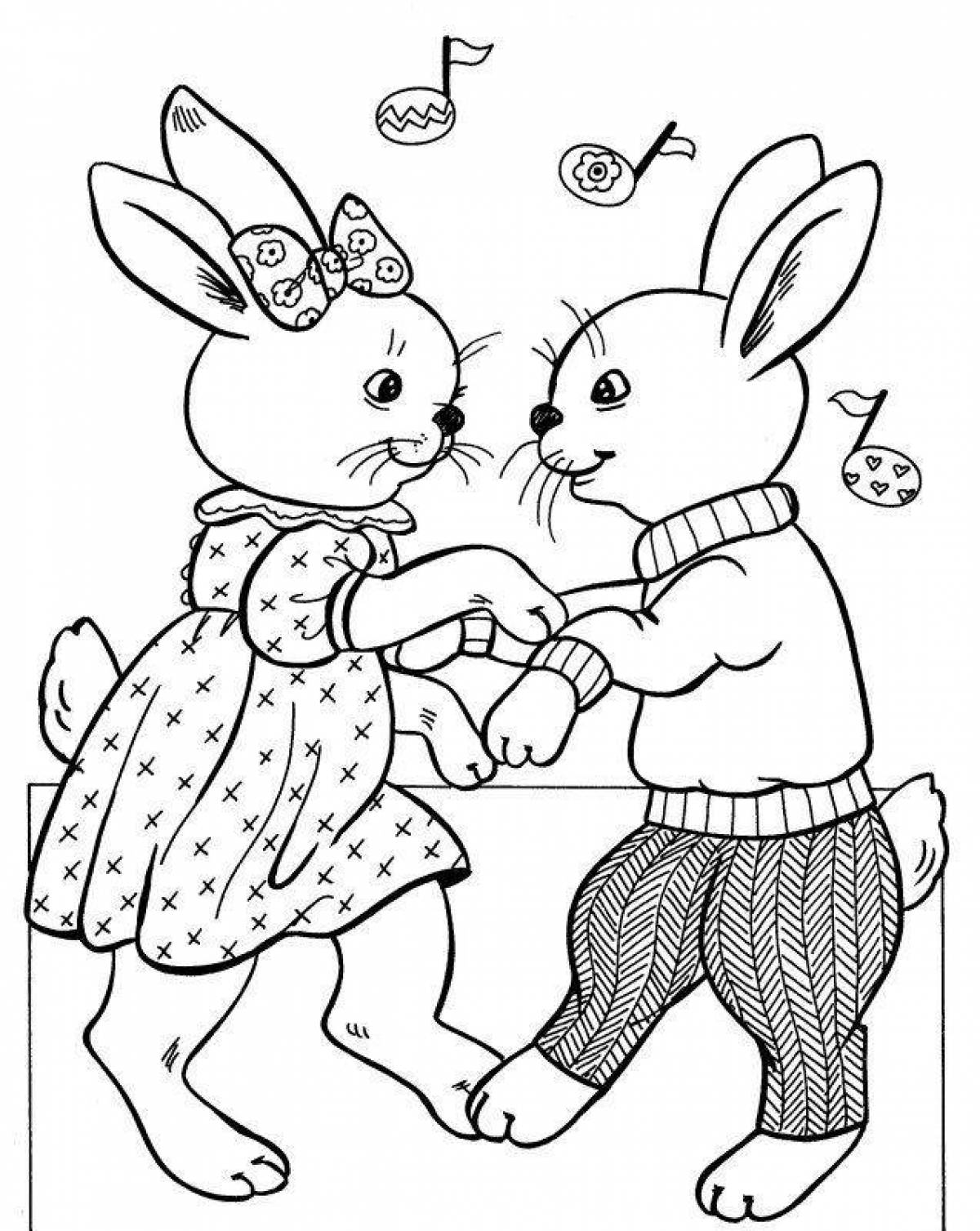 Sparkling rabbit coloring page