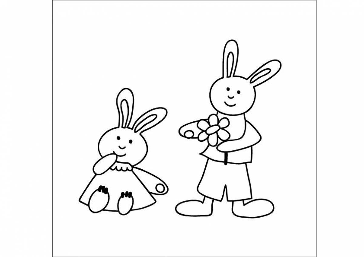 Sweet bunny coloring page