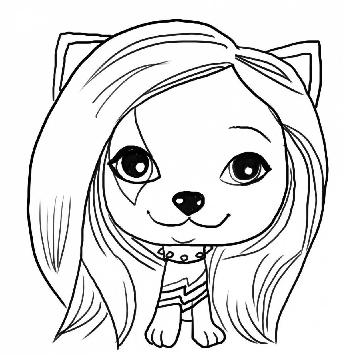 Colorful vip pets coloring page