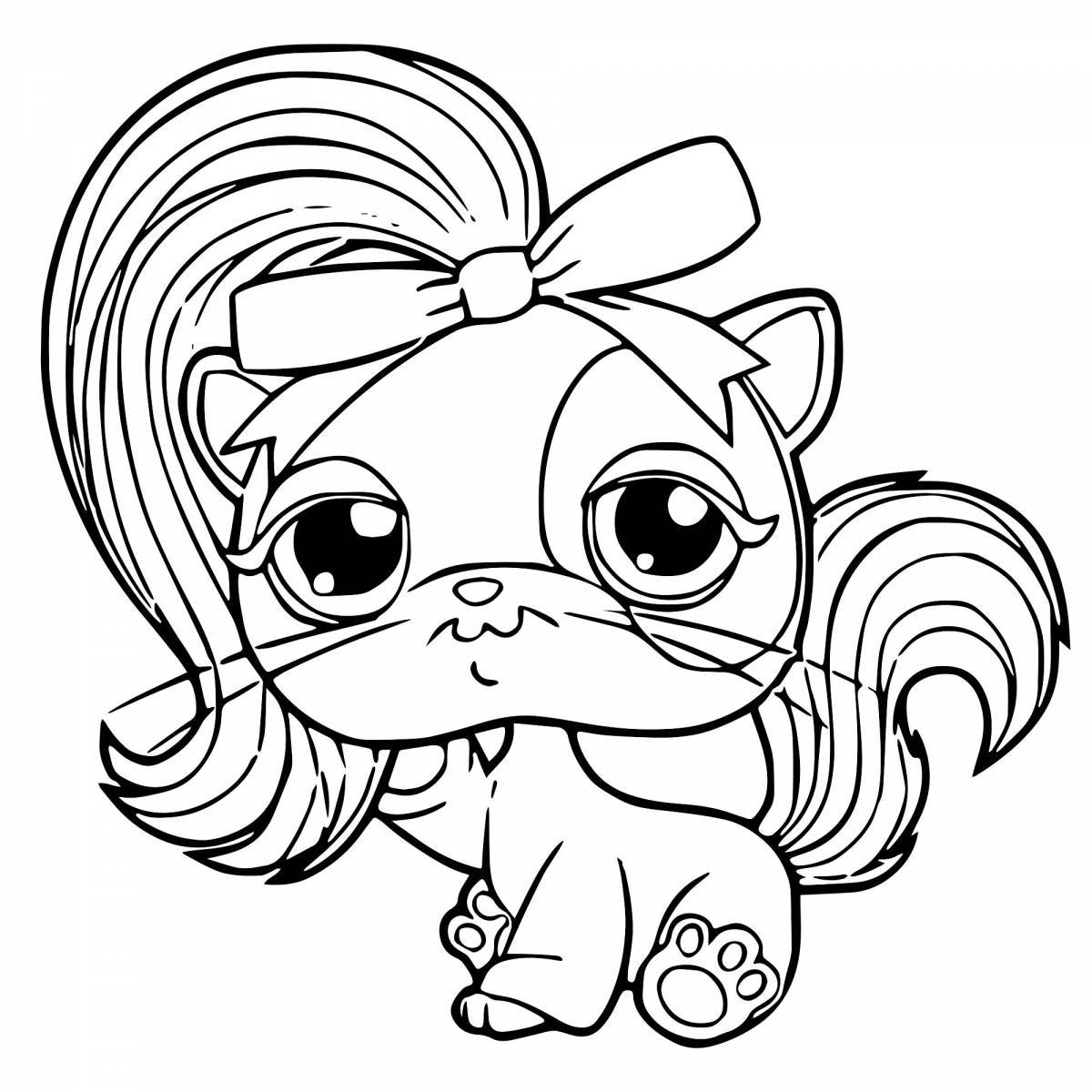 Lovely vip pets coloring page