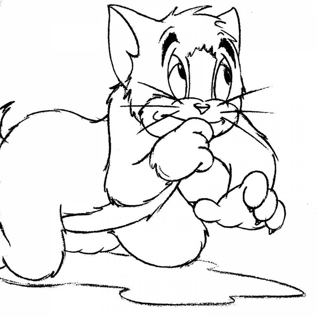 Tom the cat's live coloring page