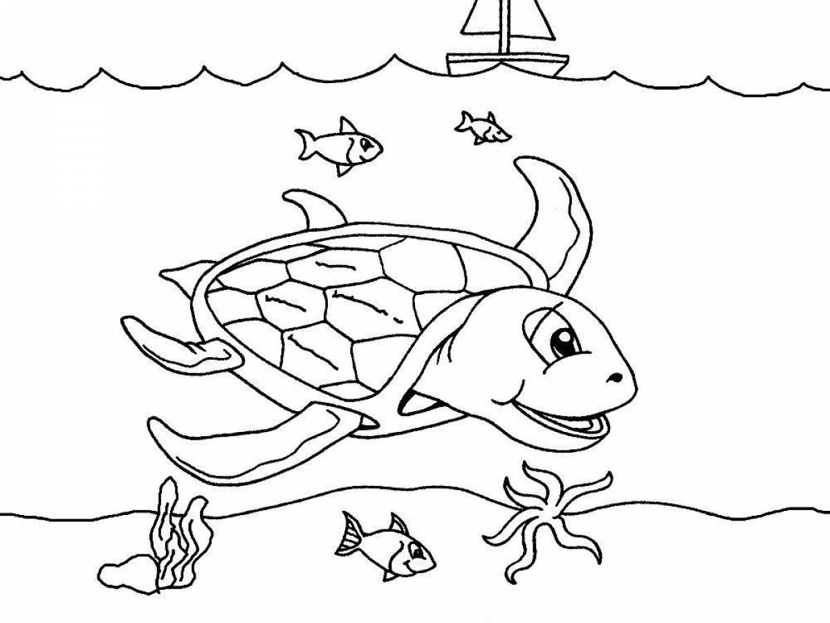 Adorable sea creatures coloring book
