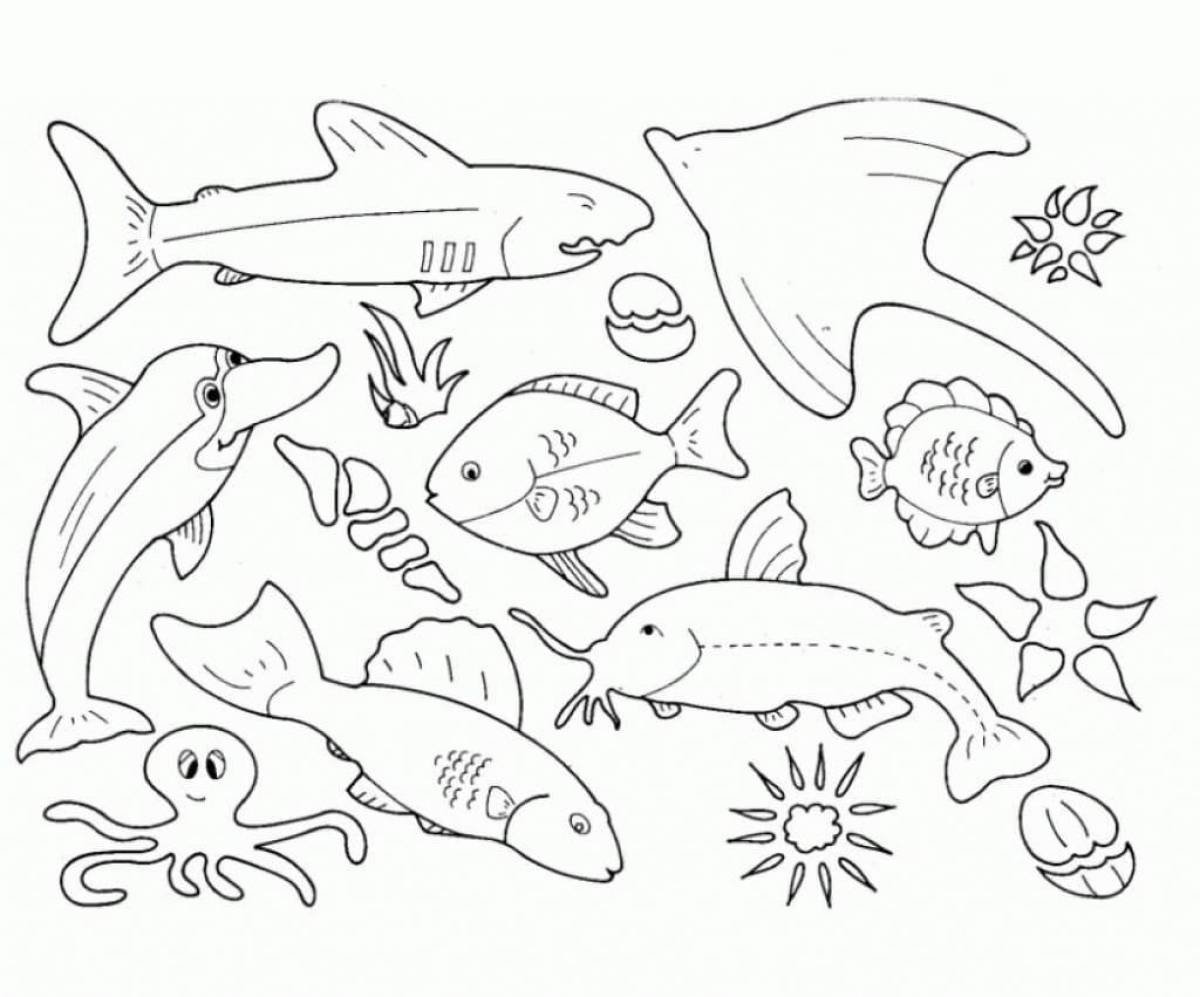 Glorious sea creature coloring book