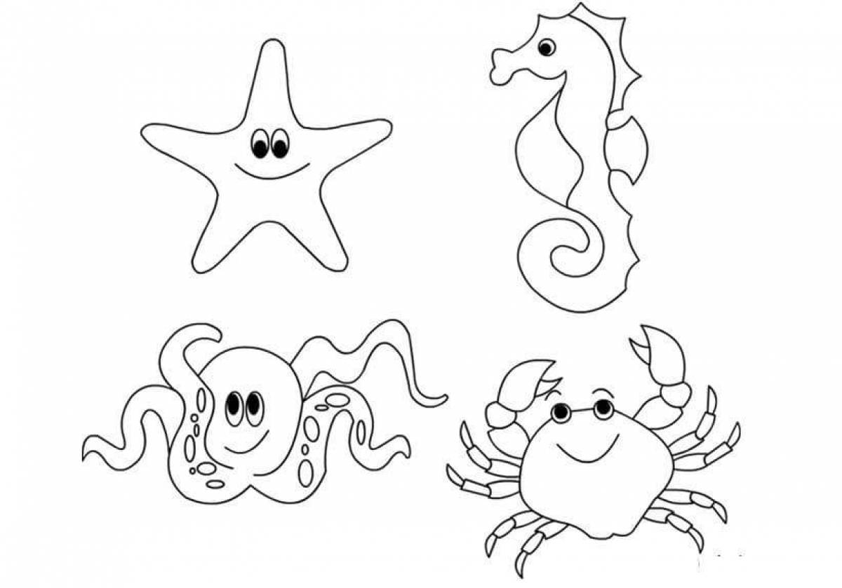 Amazing sea creatures coloring pages