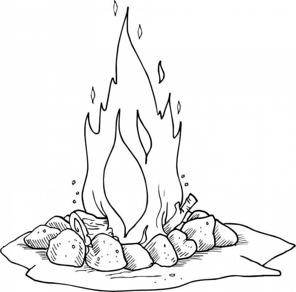 Stimulating fire coloring book for kids