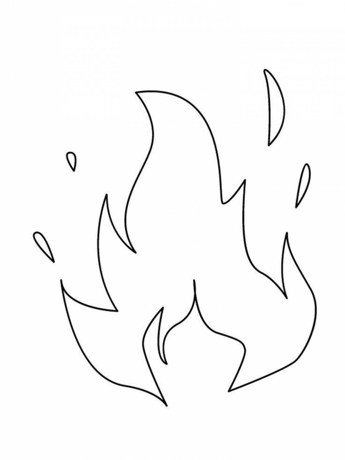 Attractive fire coloring page for kids