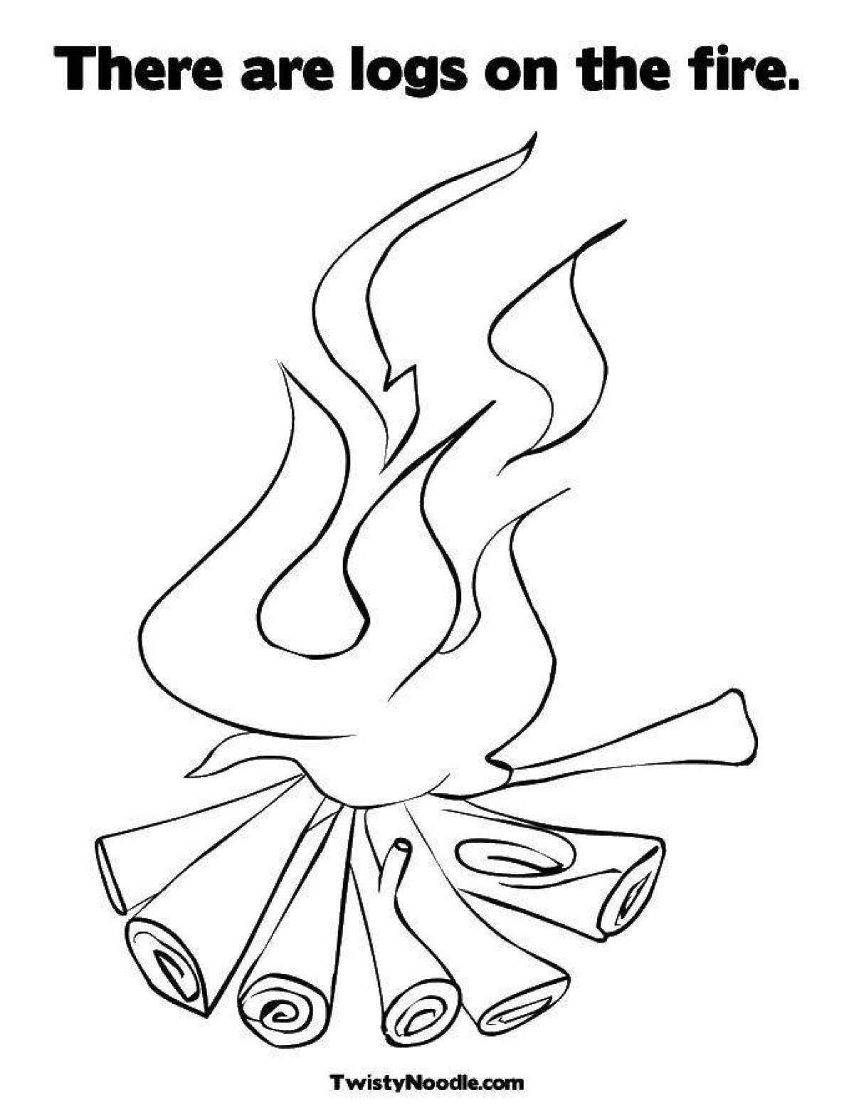 Inviting fire coloring pages for kids