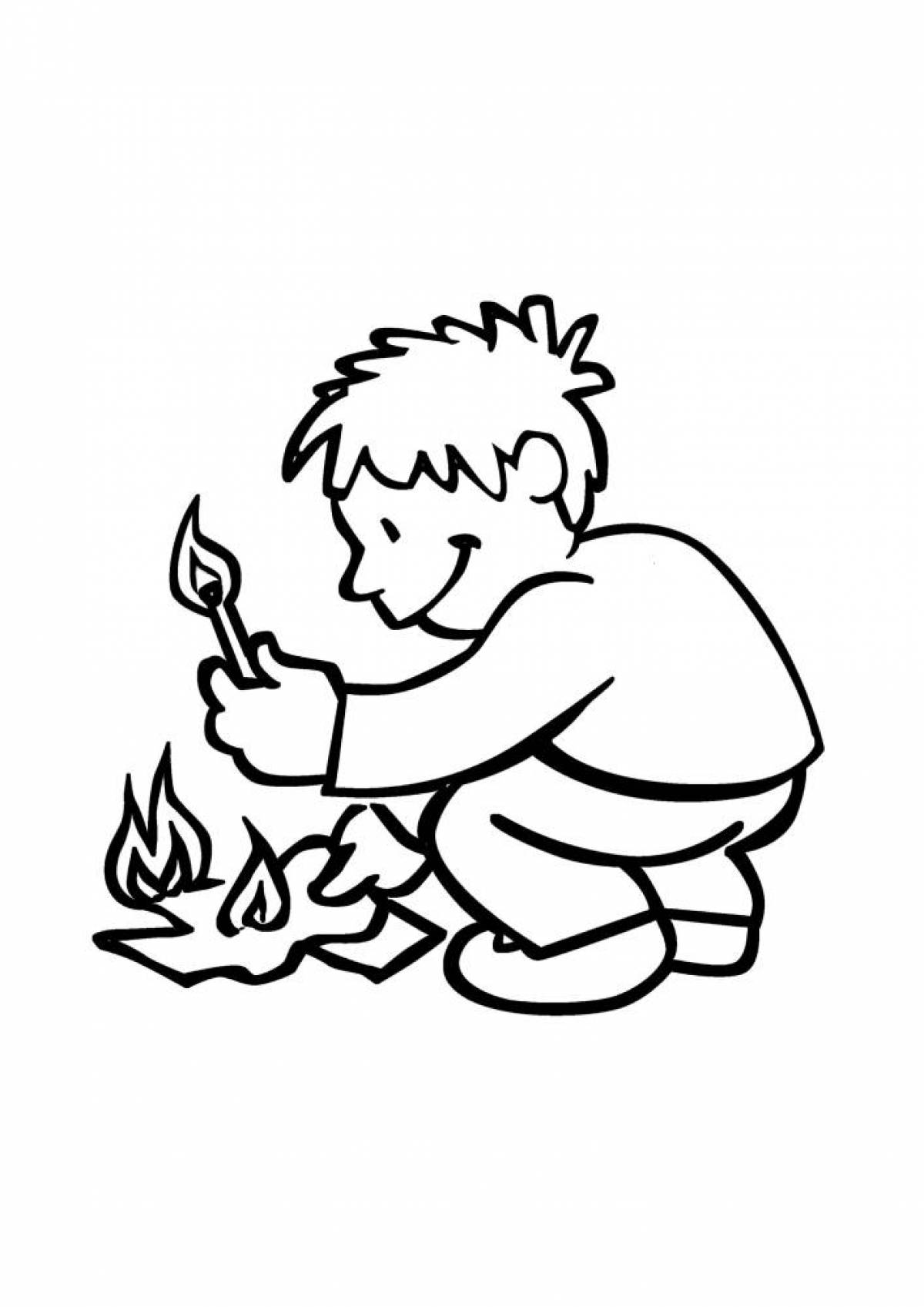 Завораживающая раскраска огня для детей