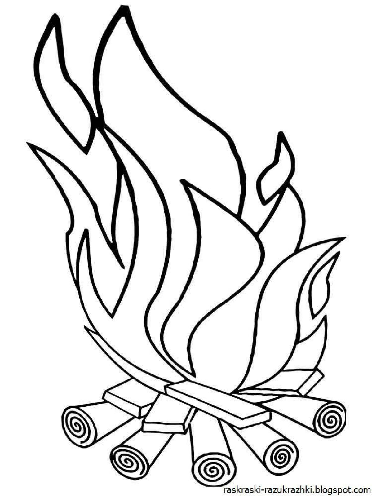 Exciting fire coloring for kids
