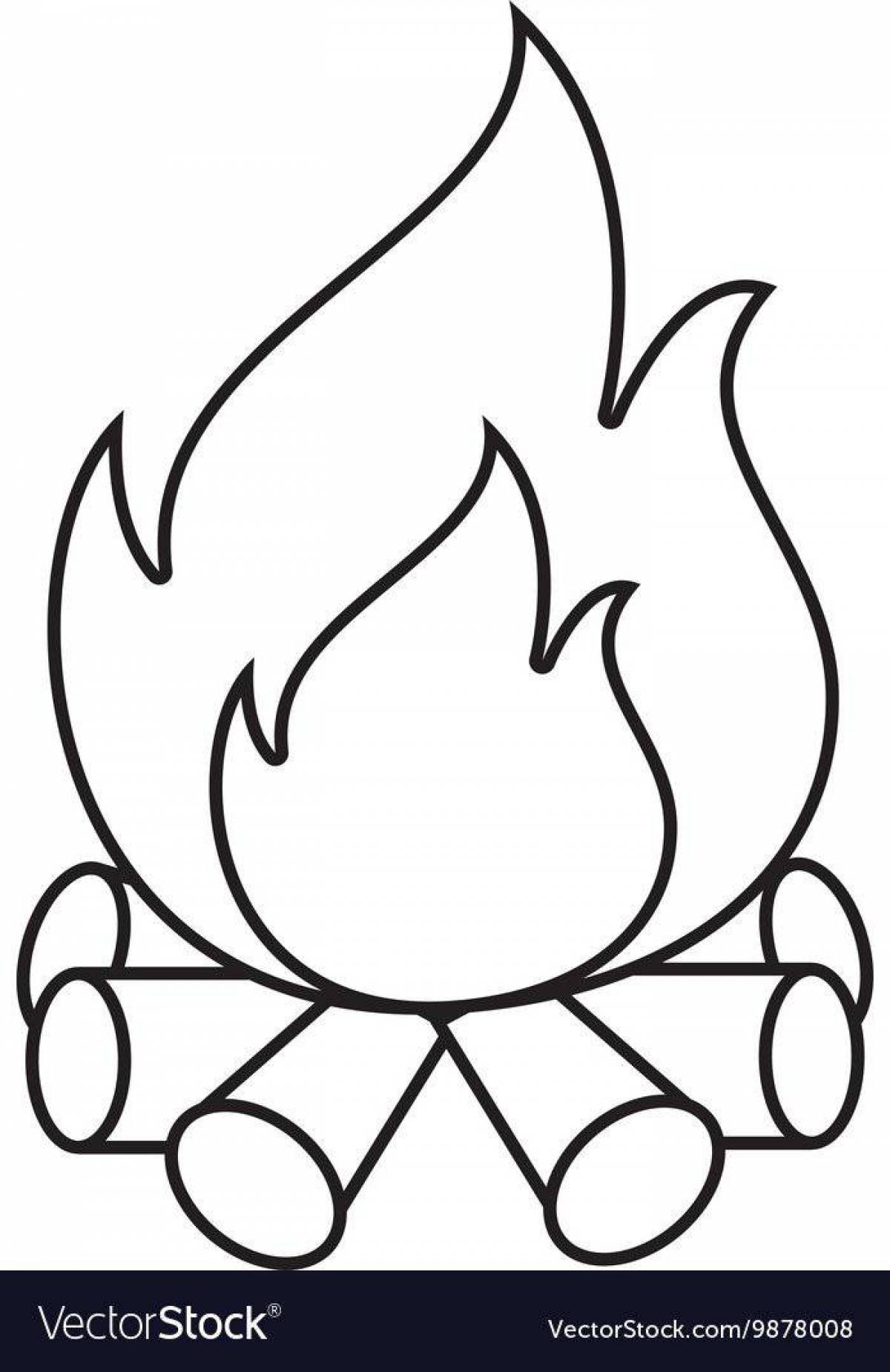 Fun fire coloring for kids