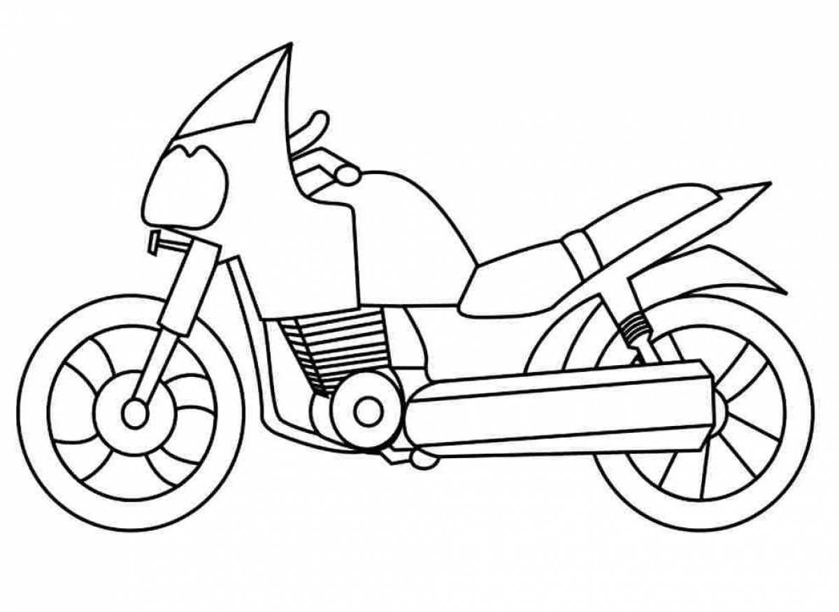 Amazing motorcycle coloring page for kids