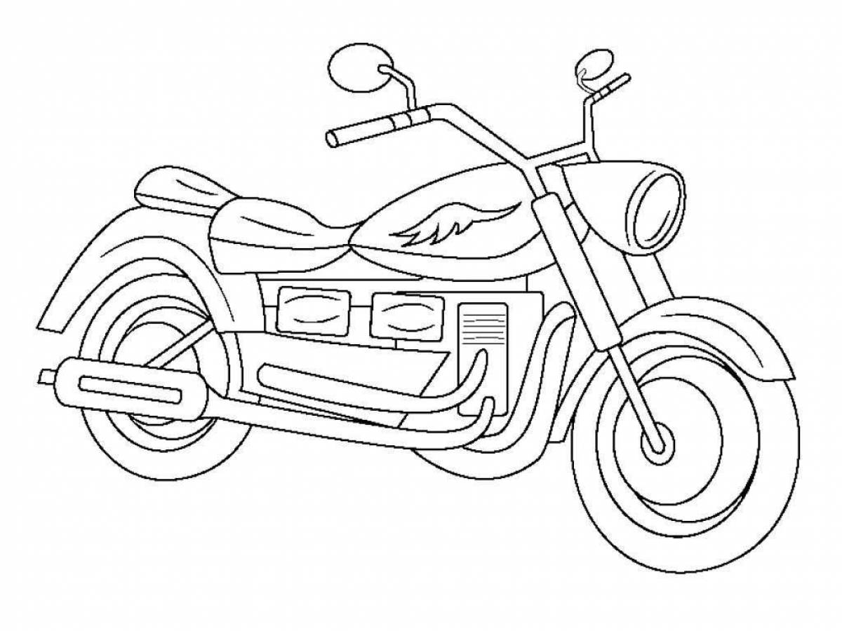 Славный мотоцикл раскраски для детей