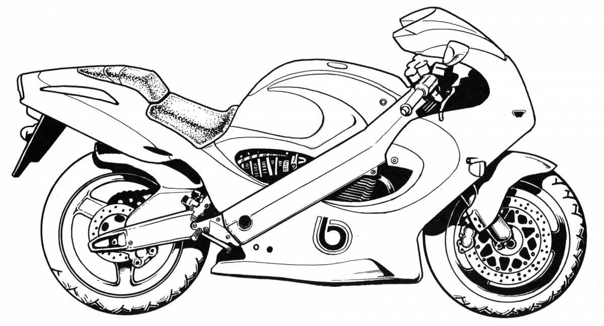 Wonderful coloring of motorcycles for children