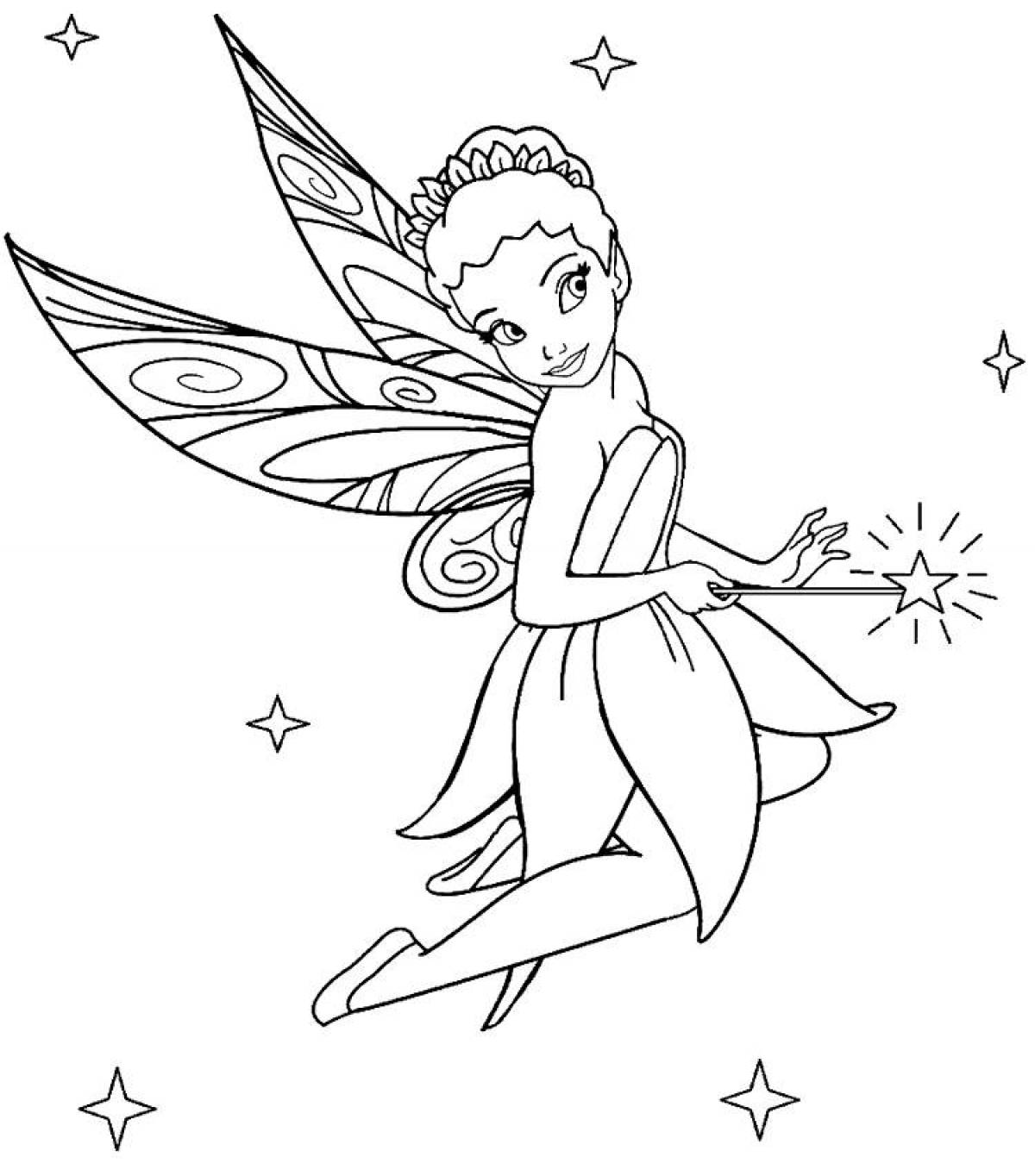Cute fairy coloring for kids