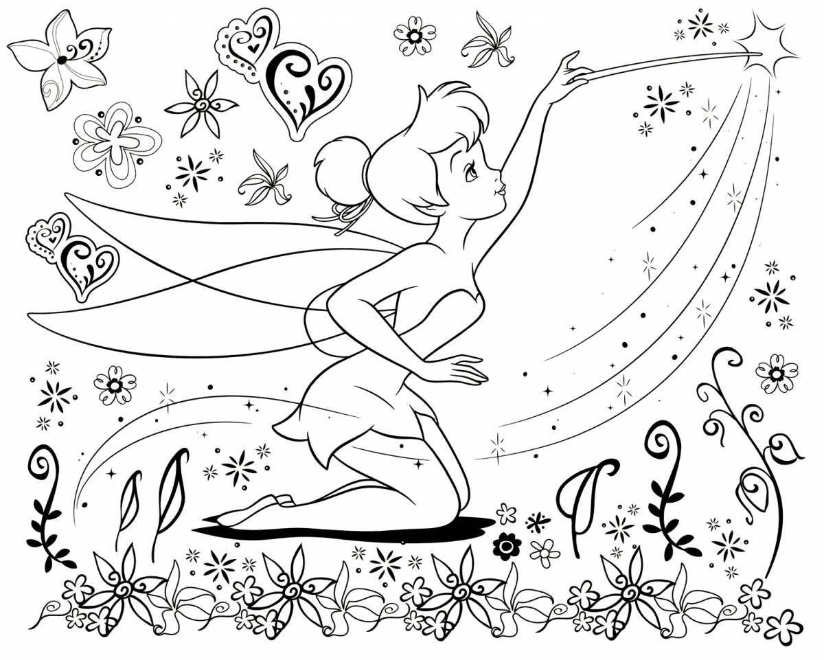 Sweet fairy coloring for kids