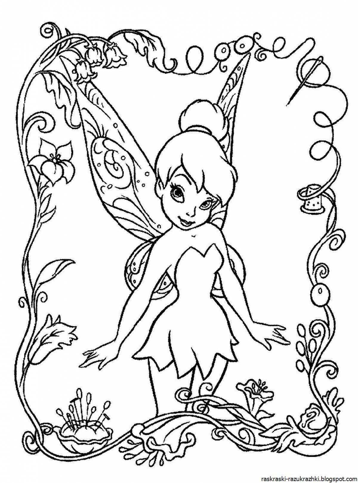 Blissful fairy coloring for kids