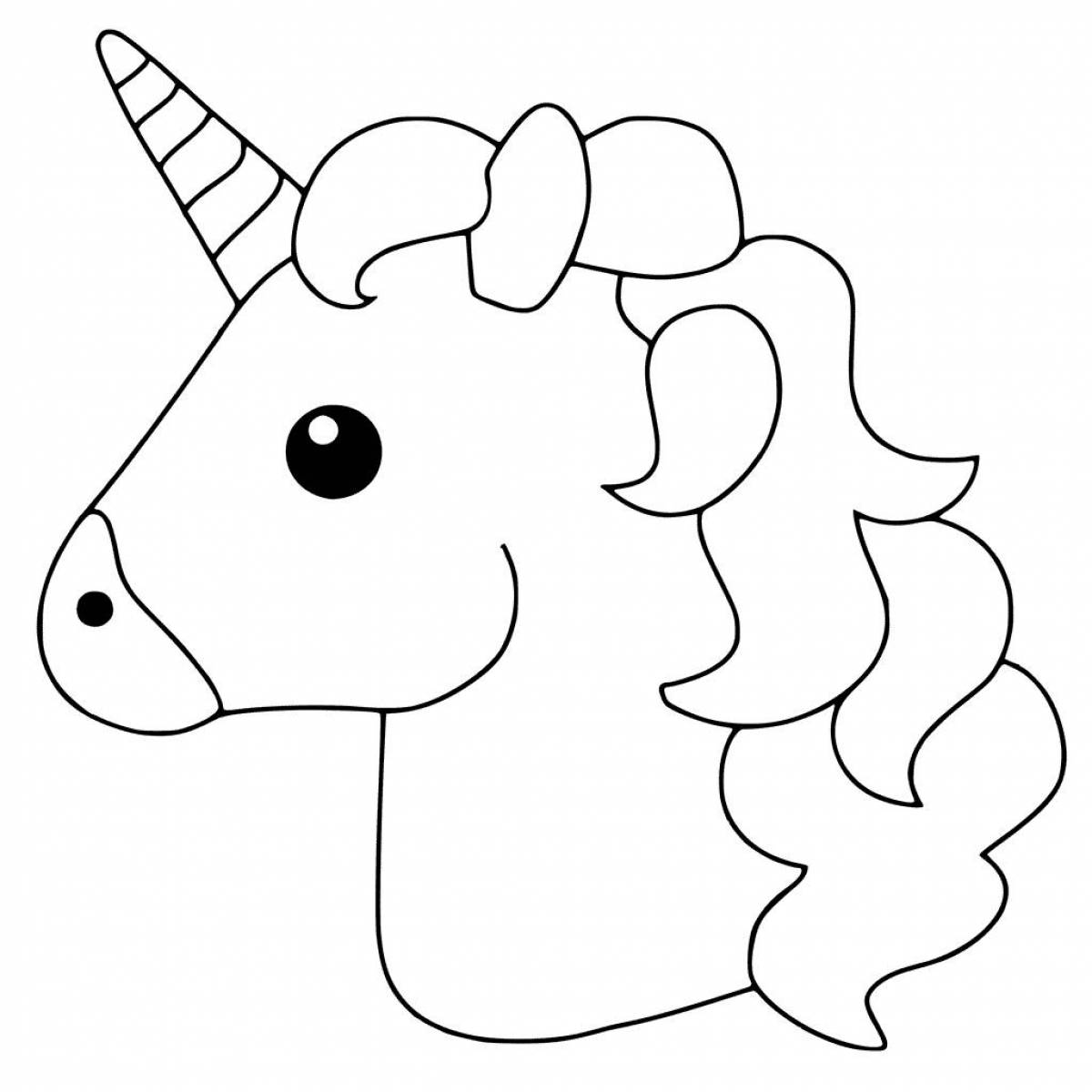 Adorable unicorn coloring book for kids 3-4 years old