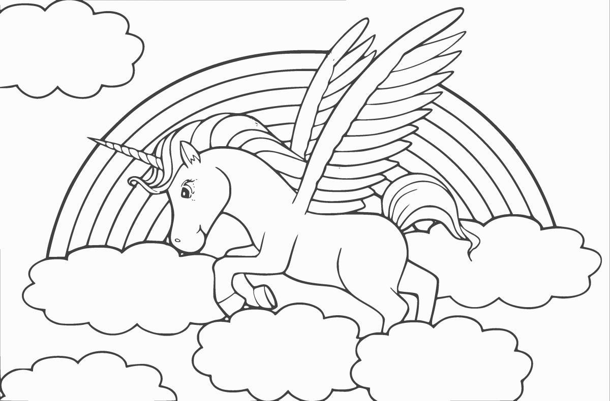 Adorable unicorn coloring book for kids 3-4 years old