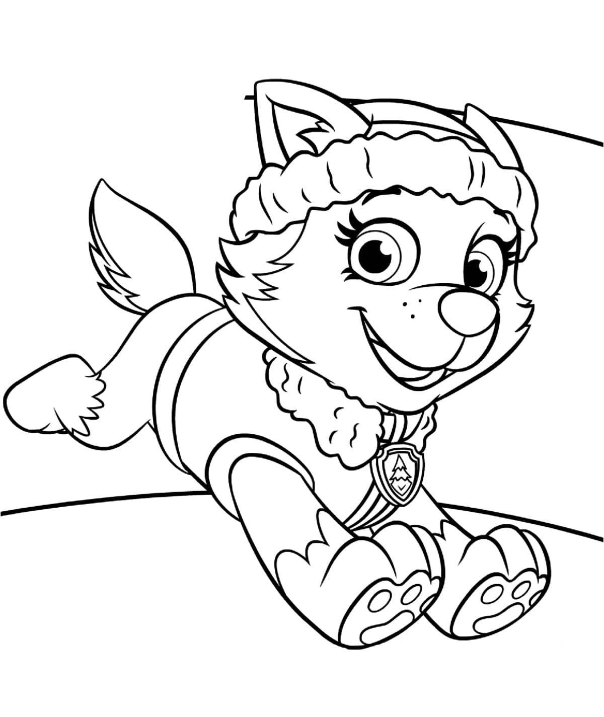 Puppy Patrol coloring page for girls