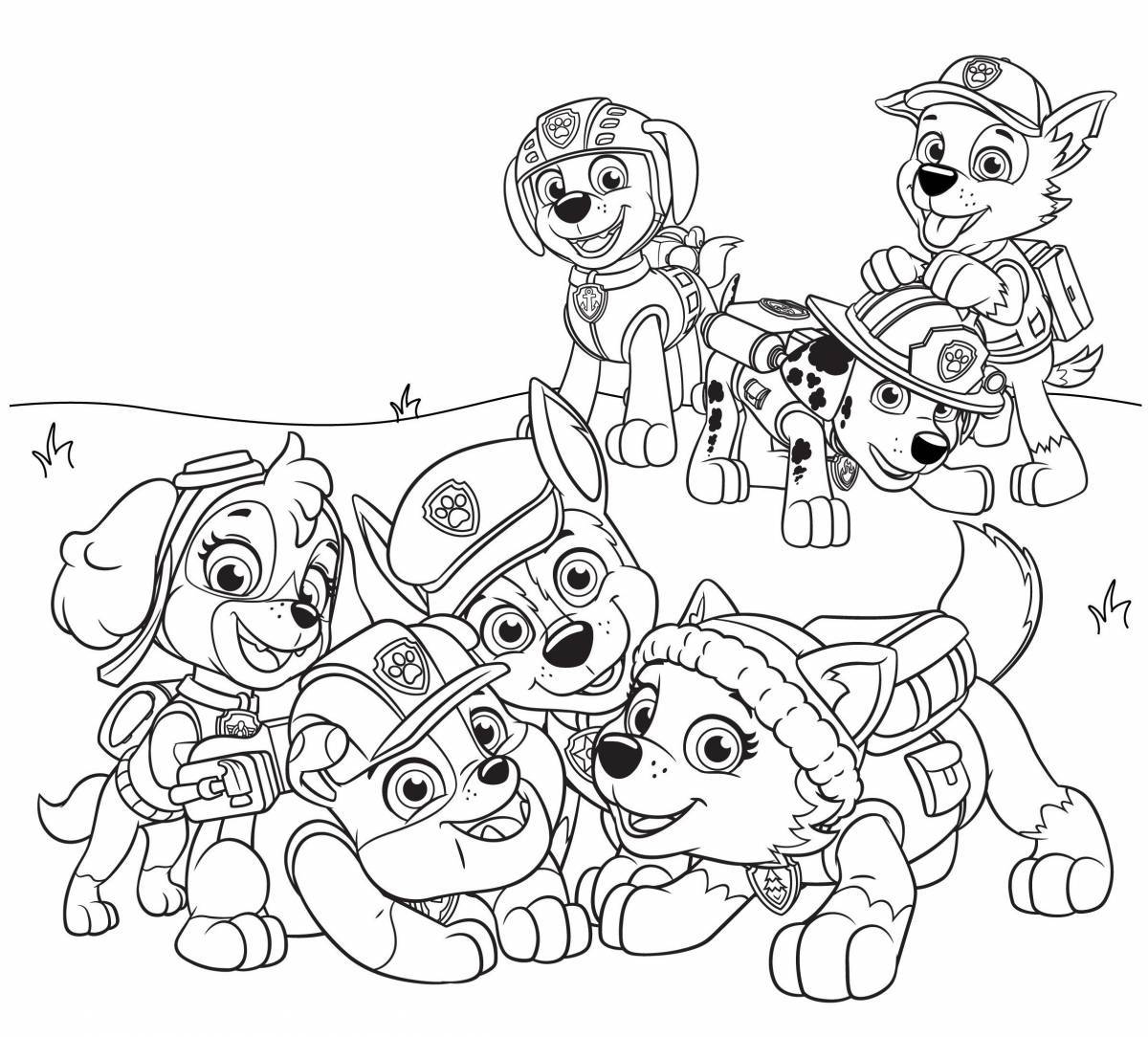 Paw Patrol bright coloring for girls