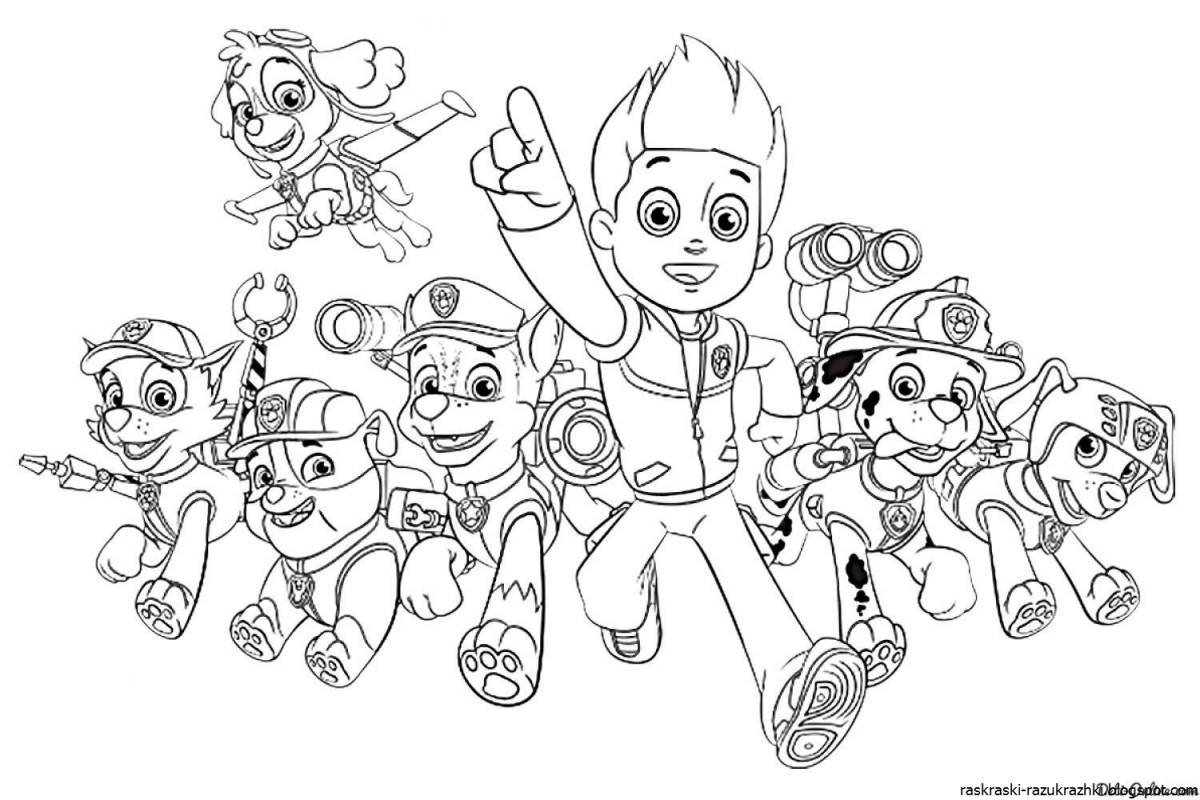 Fun coloring page paw patrol for girls