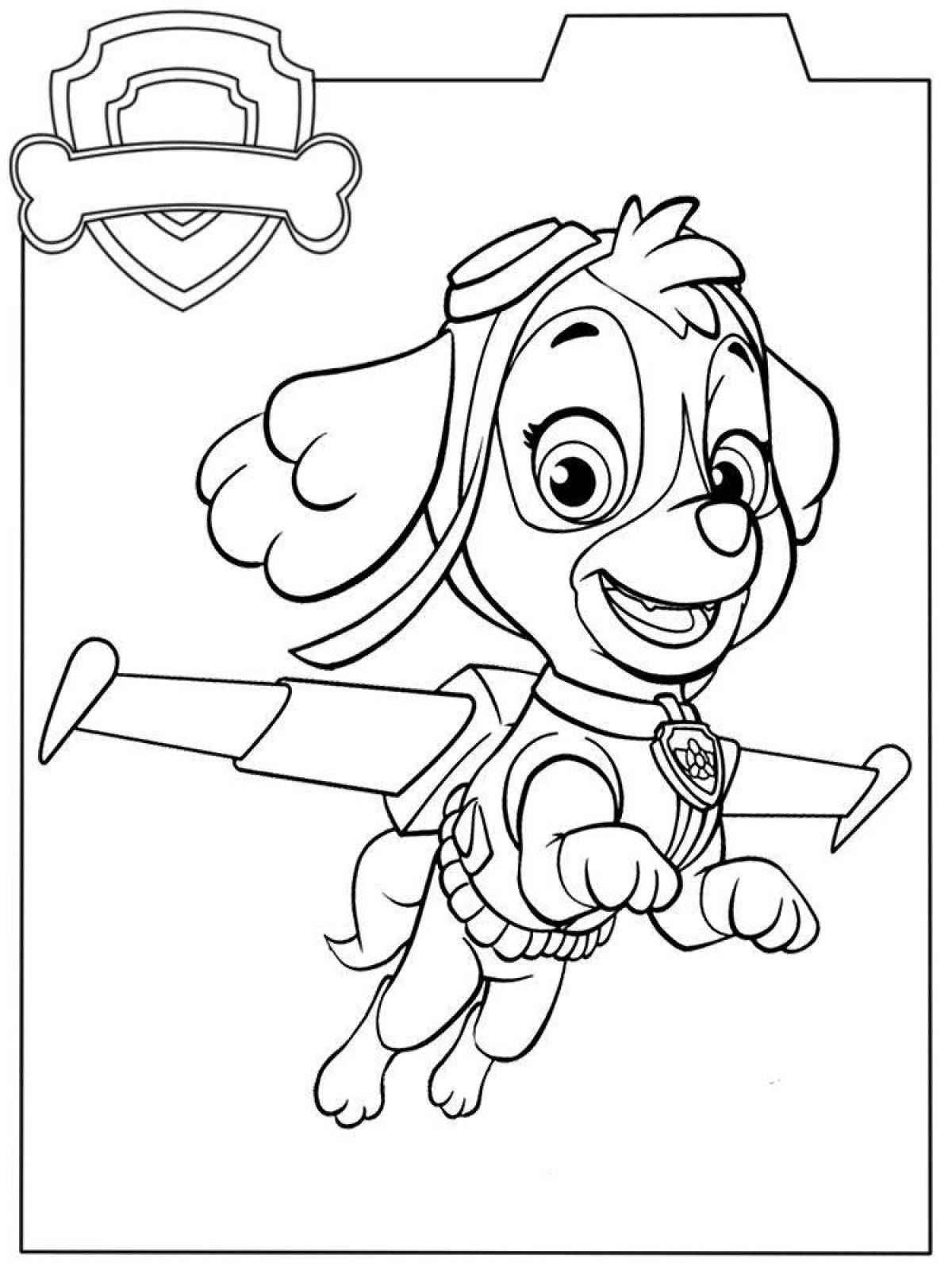 Creative coloring page paw patrol for girls