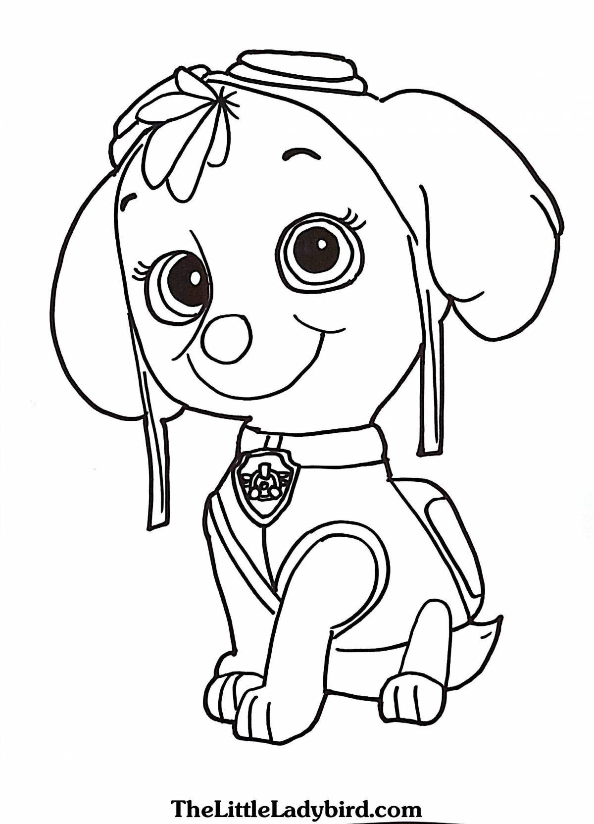 Fun coloring page paw patrol for girls