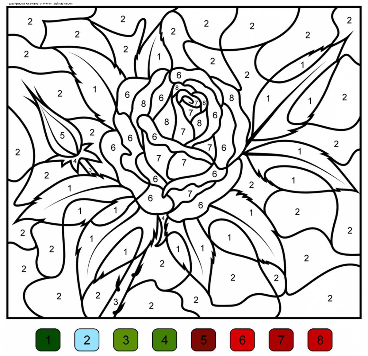 Artistic coloring drawn page